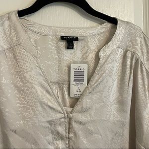 NWT torrid silky cream blouse